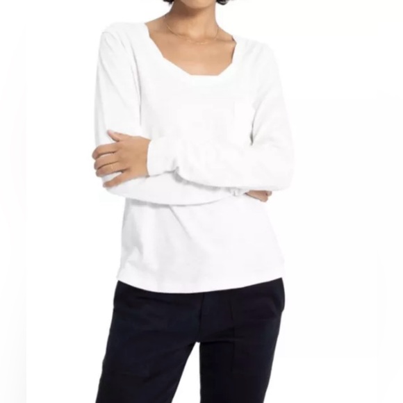 Social Standard by Sanctuary Women's White Scoop Neck Long Sleeve T-Shirt s S - Picture 2 of 10